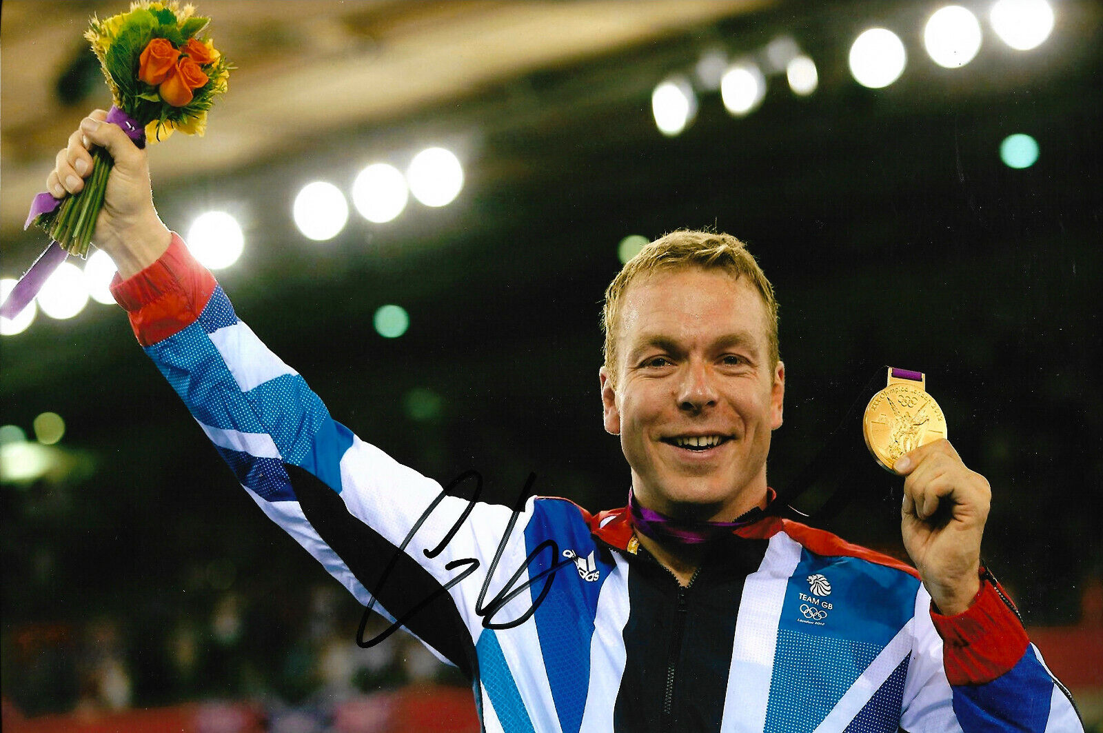 Chris Hoy signed 8x12 inch Photo Poster painting autograph