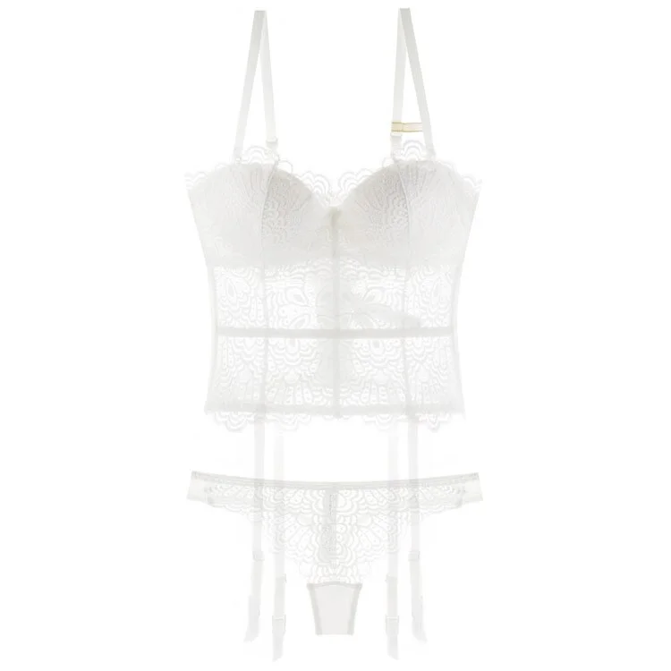 Billionm Sexy Push Up Bra Set Fashion Underwear Lace Embroidery Flowers Bustiers Charming Women Plus Size C D Cup Lingerie and Thongs