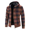 Men's Thickened Casual Fleece Loose Stand Collar Knit Cardigan Sweater Jacket Coat