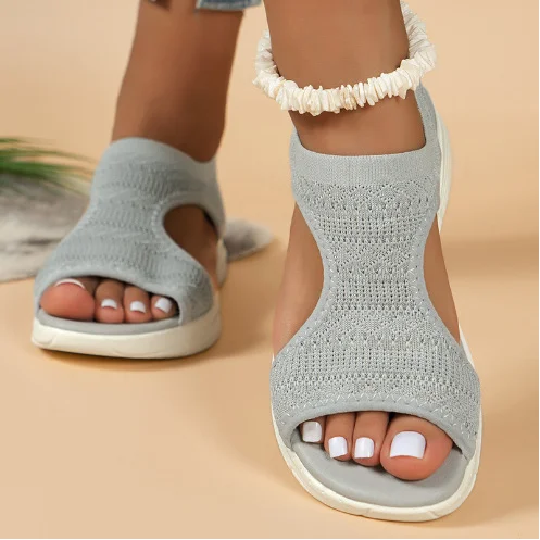 Yyvonne Autumn Fish Head Casual Sleeve Fashion Sandals Low Heel Women's Shoes Production Of Large-Size Sports Casual Shoes