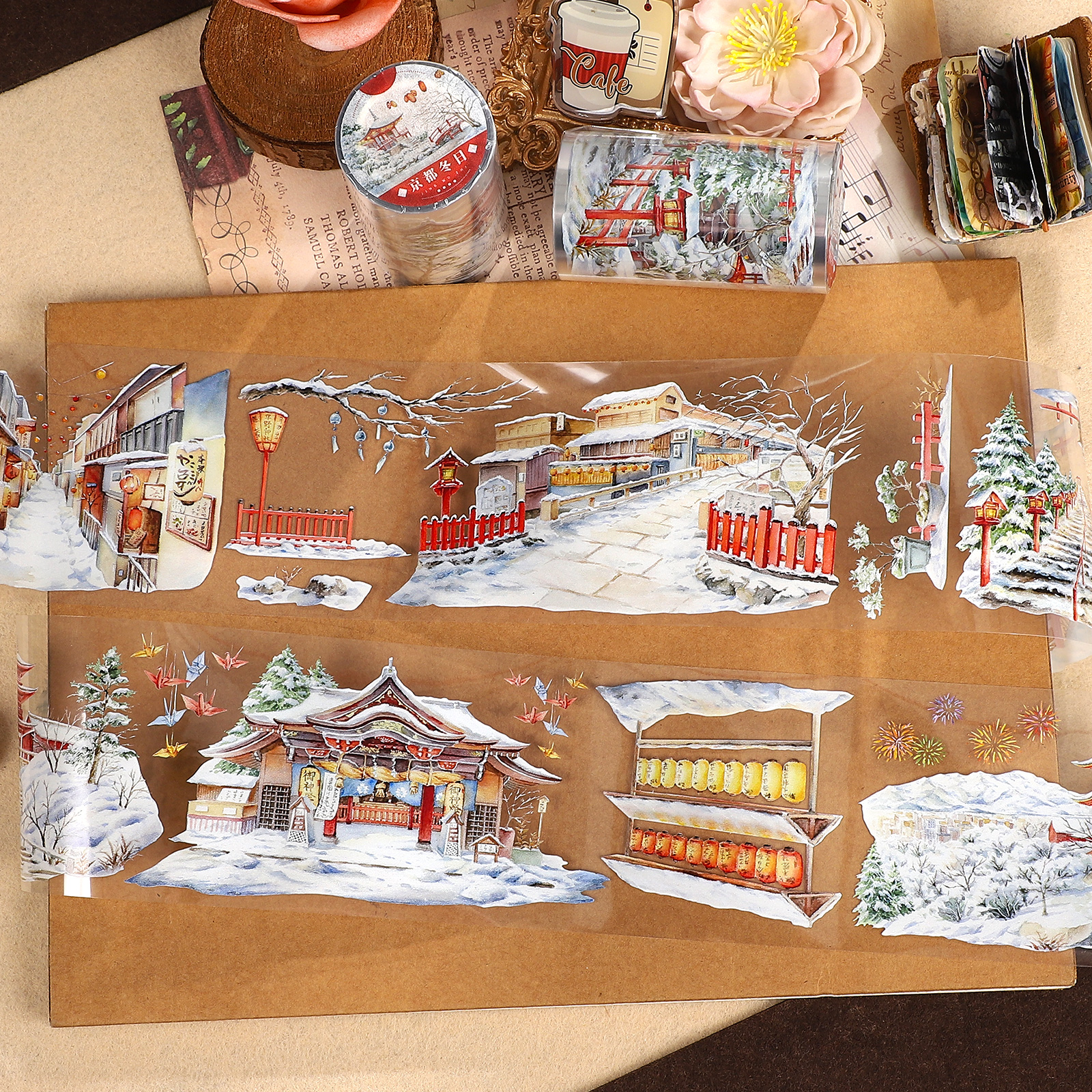 PET 테이프 - 7cm x 5m 교토 겨울 시리즈