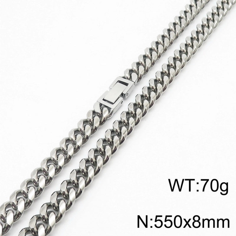 Minimalist Solid Color Titanium Steel Chain Men’s Necklace