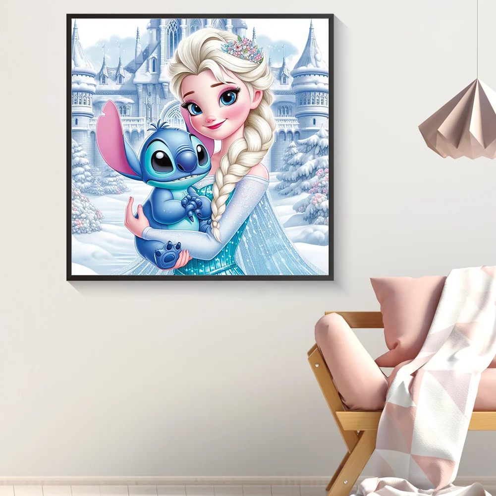 Diamond Painting - Full Round Drill - Princess Elsa Stitch(Canvas|40*40cm)