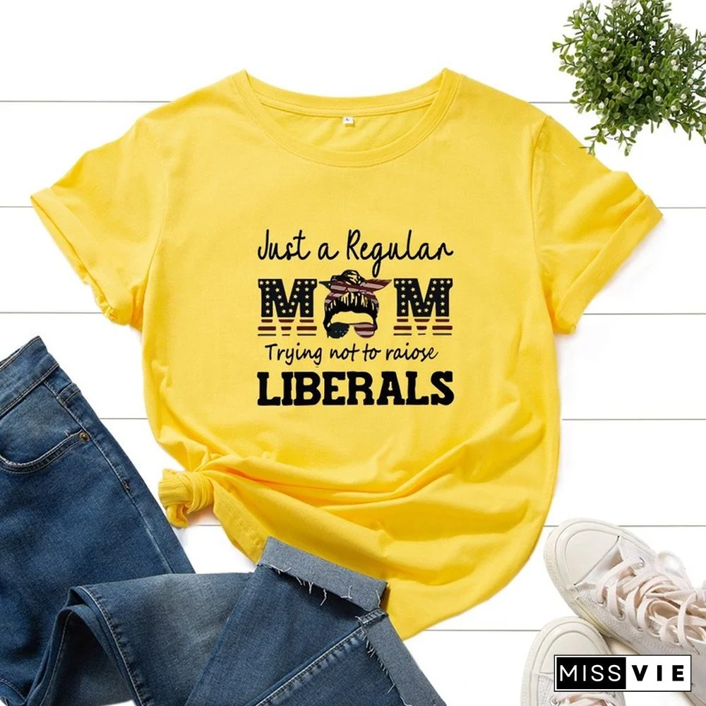 Casual Women Graphic Fashion Short Sleeve Letter Print Female Summer Cotton T-shirt Ladies Regular Daily Round Neck Tee Top