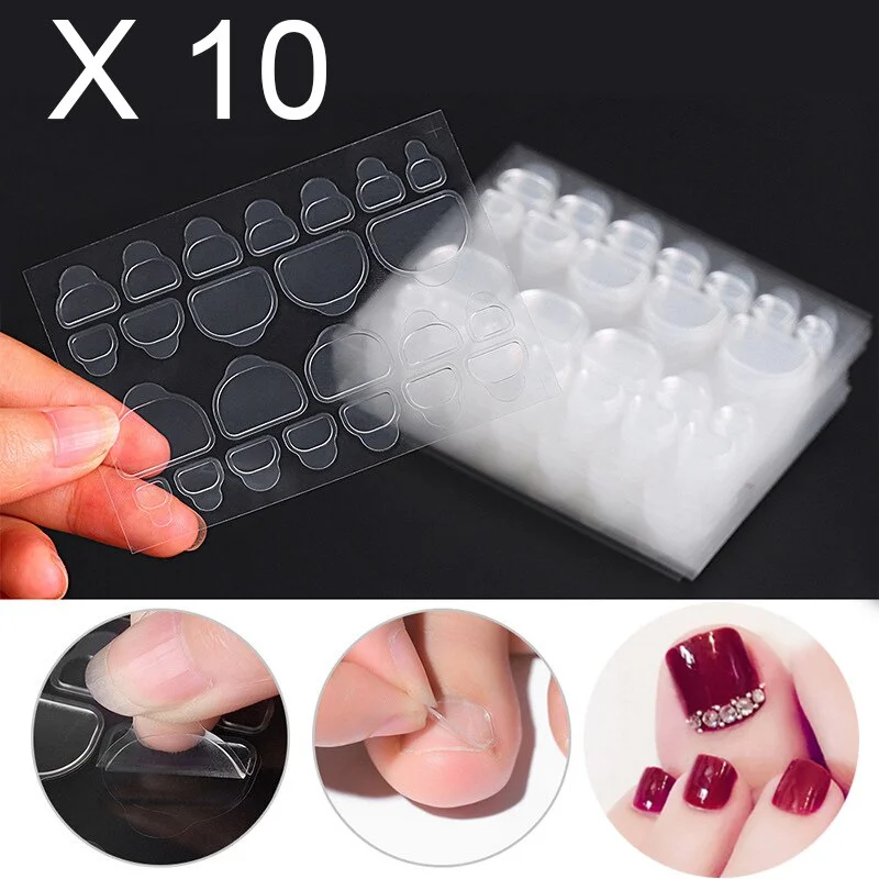 10 Sheets/Lot Thin Super Sticky Nail Adhesives For Press On False Nail Tips 5 Sizes, 20 Pieces/Sheets-Nail Inspo