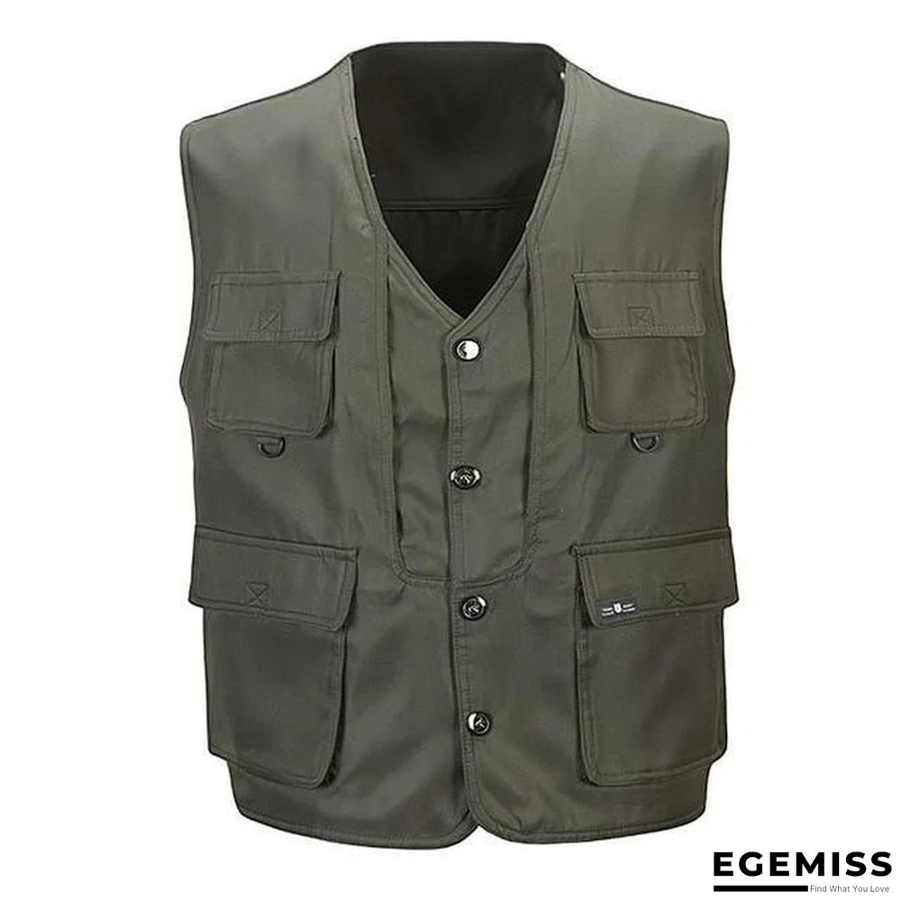 Men Multi-Pocket Classic Waistcoat Male Sleeveless Unloading Solid Coat Work Vest Tactical Masculino Jacket | EGEMISS