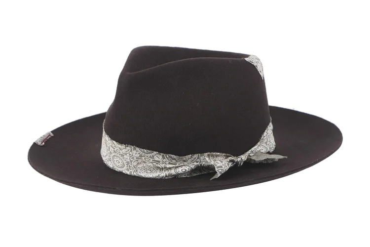 Vintage-Fedora Hat With black & Wide Brim[Fast shipping and box packing]