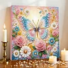 Framed Diamond Painting - Special Shaped - Butterfly and Flowers (25x25cm)