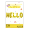 16" Golden HELLO Letters Aluminum Film Balloons School Kindergarten Store Welcoming Party Decors