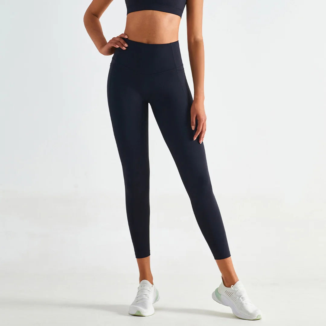 Solid color high waist side pocket Legging