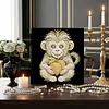 DIY Pearl Painting Monkey for Home Wall Decor with Frame(30x30cm)