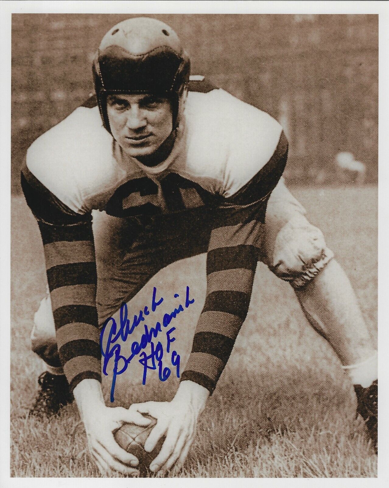 Autographed CHUCK BEDNARIK HOF University of Pennsylvania 8x10 Photo Poster painting w/COA