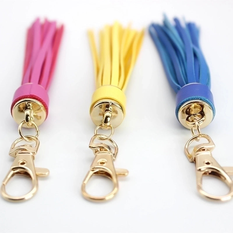 Retro Tassel Pu Leather Alloy Unisex Bag Pendant Keychain