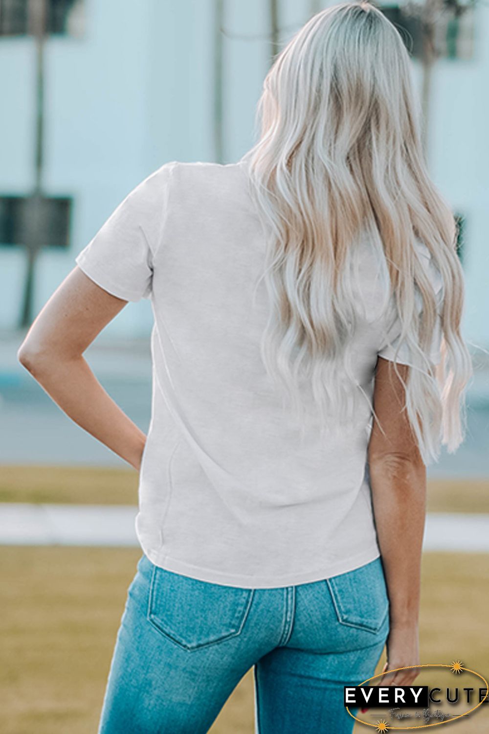 White Boho Flowers Mama Graphic Pothole Shirt