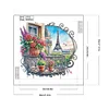 Balcon De Jardin Avec Vue Sur La Tour Eiffel-Peinture Diamant En Forme Sp&eacute;ciale-30*30CM