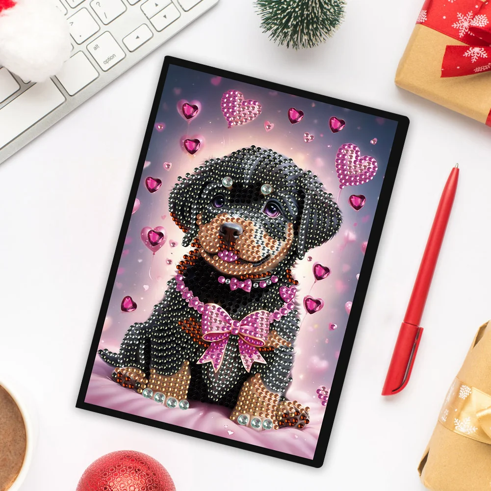 Puppy Special Shaped A5 5D DIY Diamond Art Painting Notebook Kit for Friends