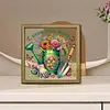 Watering Can DIY Special Shape Double sided Print Clear Diamond Art Kit Wooden Framed Diamond Painting Kit(22x22cm)