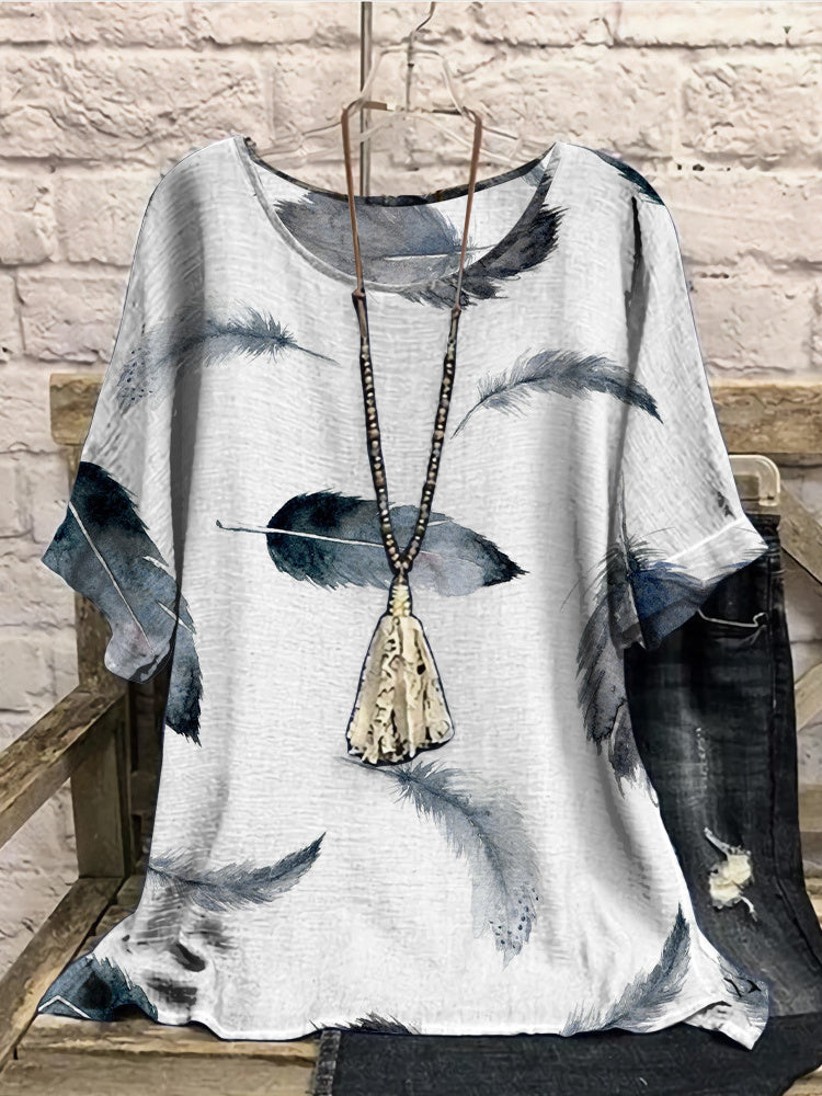 Women Long Sleeve V-neck Graphic Floral Printed Top