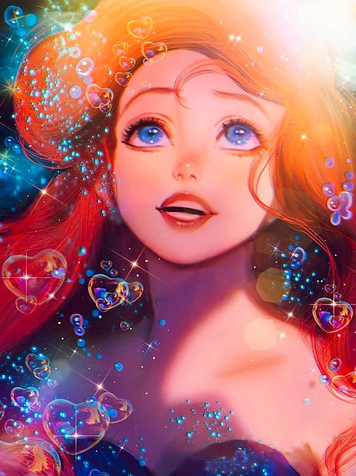 Ariel anime | Disney fan art, Disney princess art, Mermaid disney