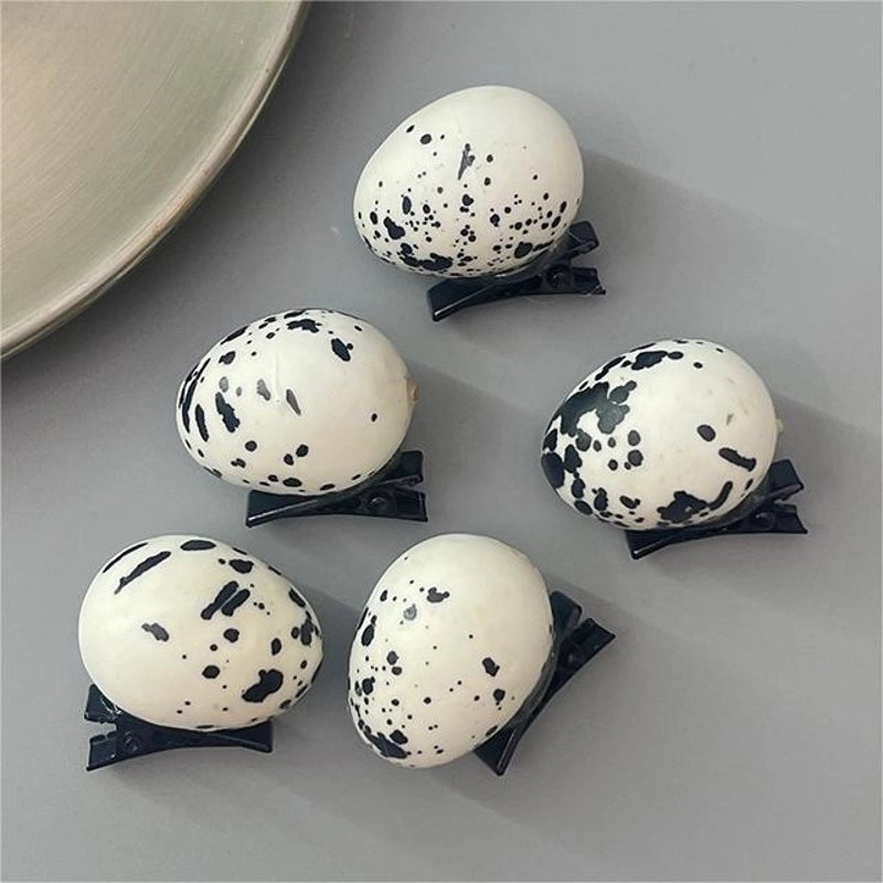 Unisex Funny Quail Egg Mixed Materials Hair Clip