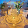 lamp desk Crystal Rose Ambiance Table Lamp Bedroom Bedside Lamp LED Romantic Multi-color Changing Light Rechargeable Touch Switch Remote Control bed side lamp