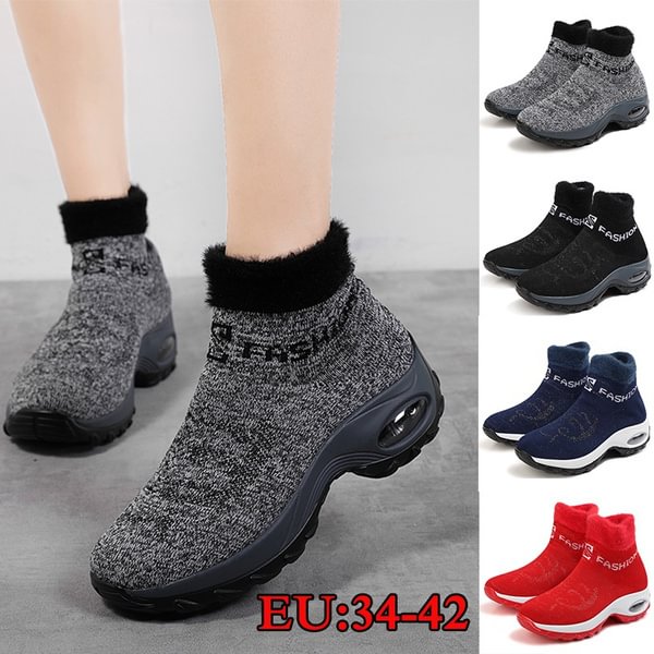 4 Colors Super Comfortable Women Casual Sport High Top Socks Shoes Fashion Soft Running Sneakers Boots - Shop Trendy Women's Clothing | LoverChic
