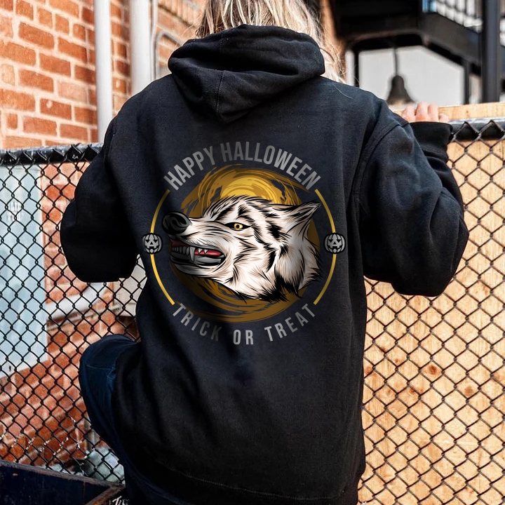 Werewolf Trick or Treat Happy Halloween Hoodie