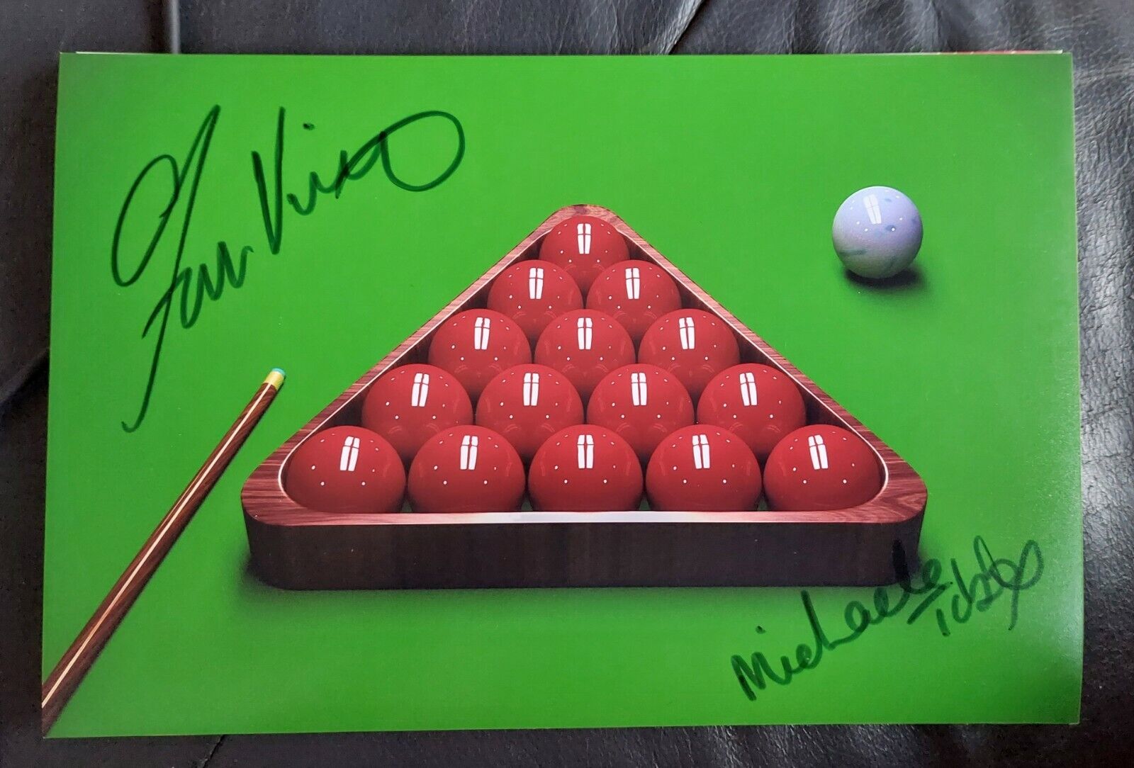 John Virgo and Michaela Tabb Snooker Signed Autographed 6x9 Inch Picture