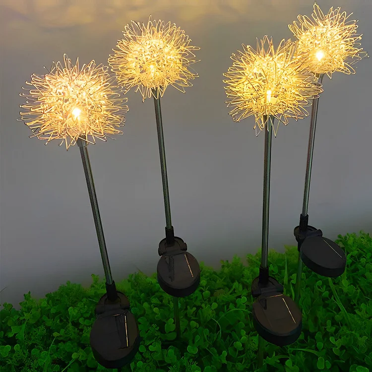 2PCS Aluminum Dandelions Flowers Decor Waterproof LED Solar Lawn Light - Appledas
