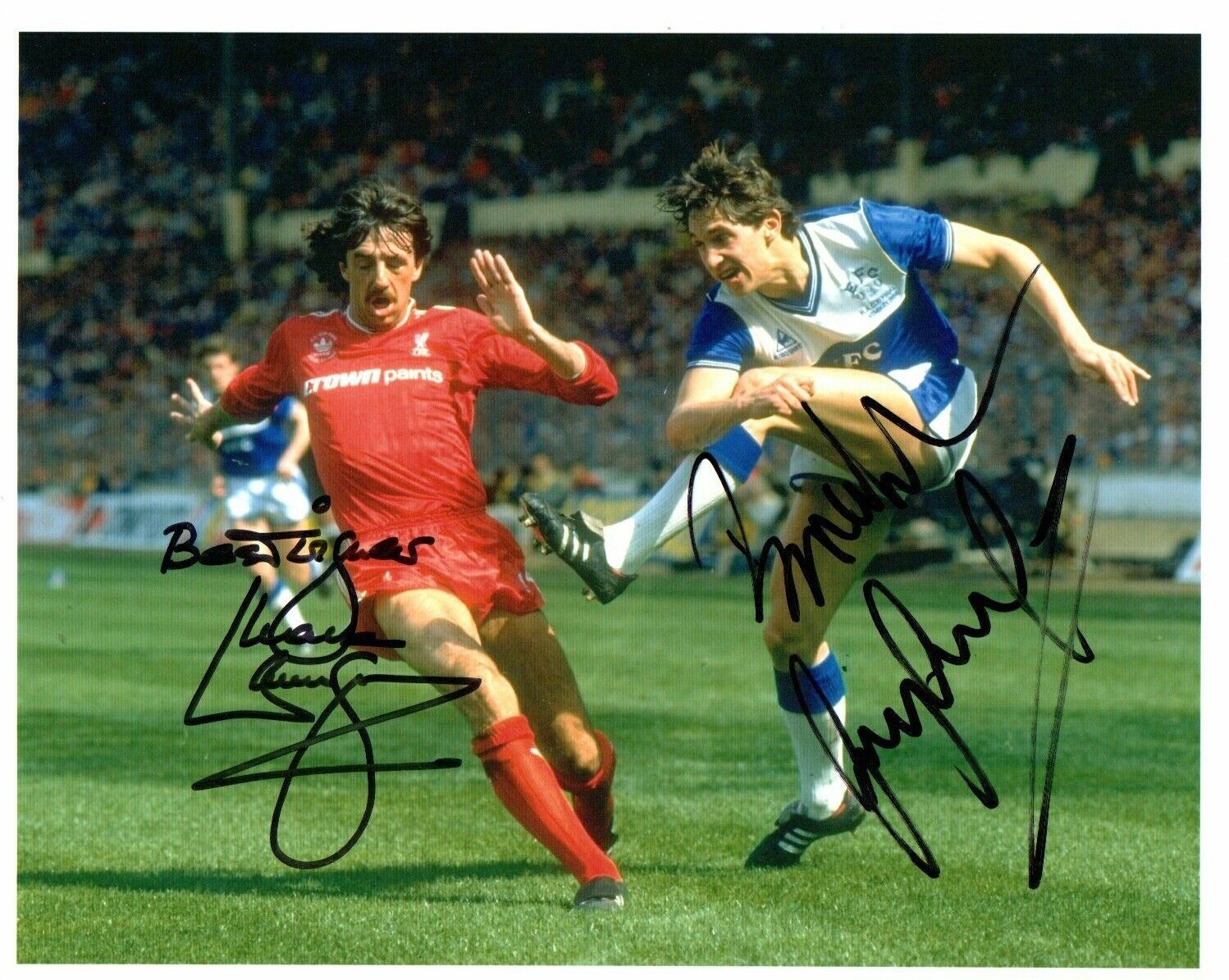 Gary Lineker Mark Lawrenson Football FA Cup Final Signed Photo Poster painting 10x8