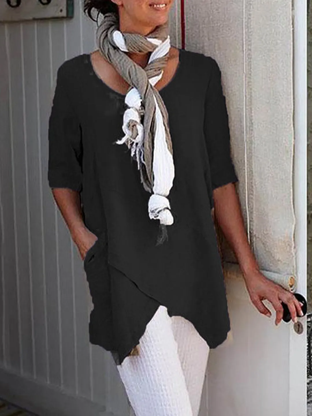 Women's Round Neck Solid Color Casual Short Sleeves