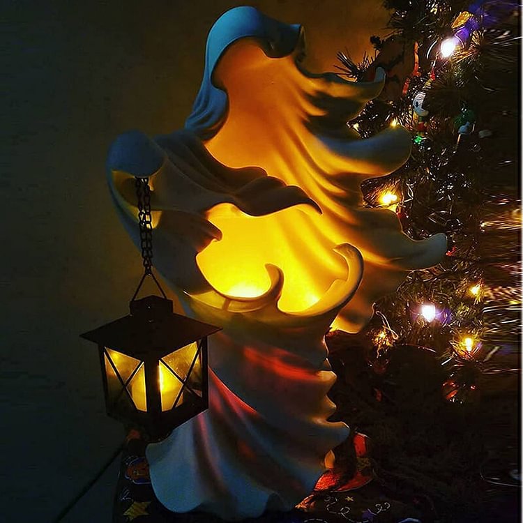 Witch Resin Lantern Ornament With Lantern
