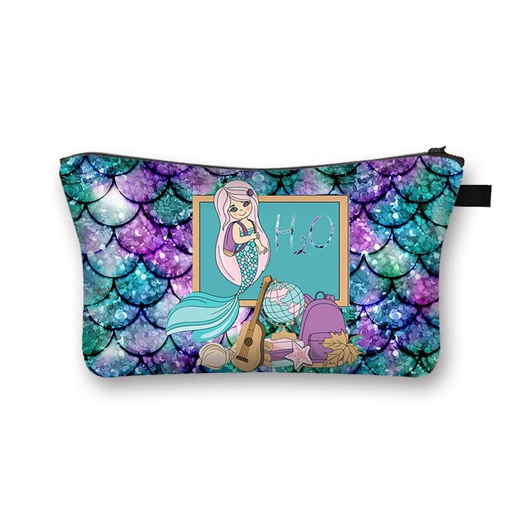 Mermaid Printed makeup bag