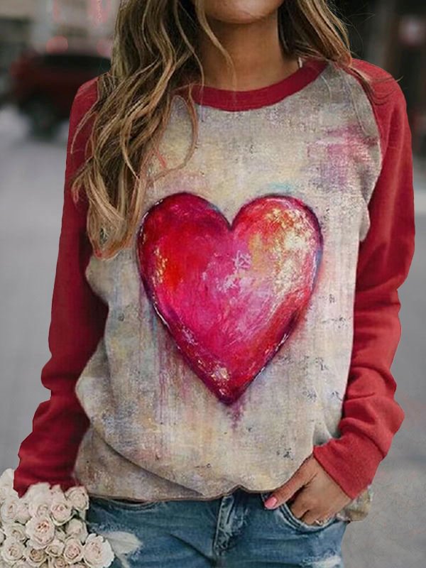 Women's Love Print Fashion Commuting Sweatshirt