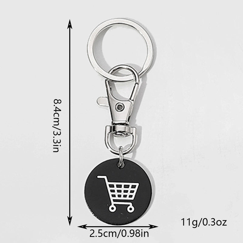 Classic Style Commute Shopping Cart Stainless Steel Unisex Bag Pendant Keychain