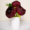 10 Pack | 3" Burgundy Artificial Silk DIY Craft Peony Flower Heads
