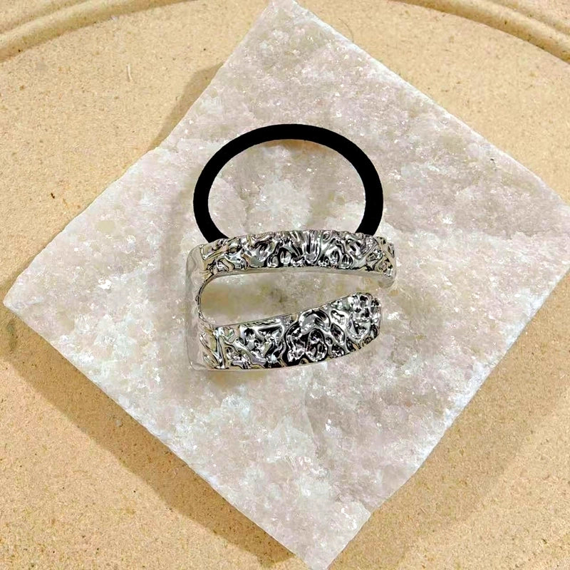 Women’s Casual Minimalist Solid Color Metal Plating Hair Tie