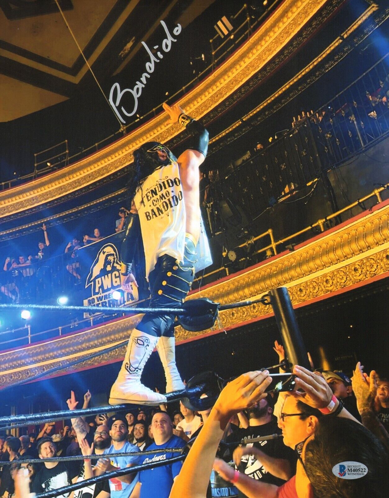 Bandido Signed 11x14 Photo Poster painting BAS Beckett COA ROH All In Pro Wrestling Autograph 22