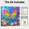 Butterfly Art Diamond Painting Kit for Adults Home Decor 25x25cm With Frame