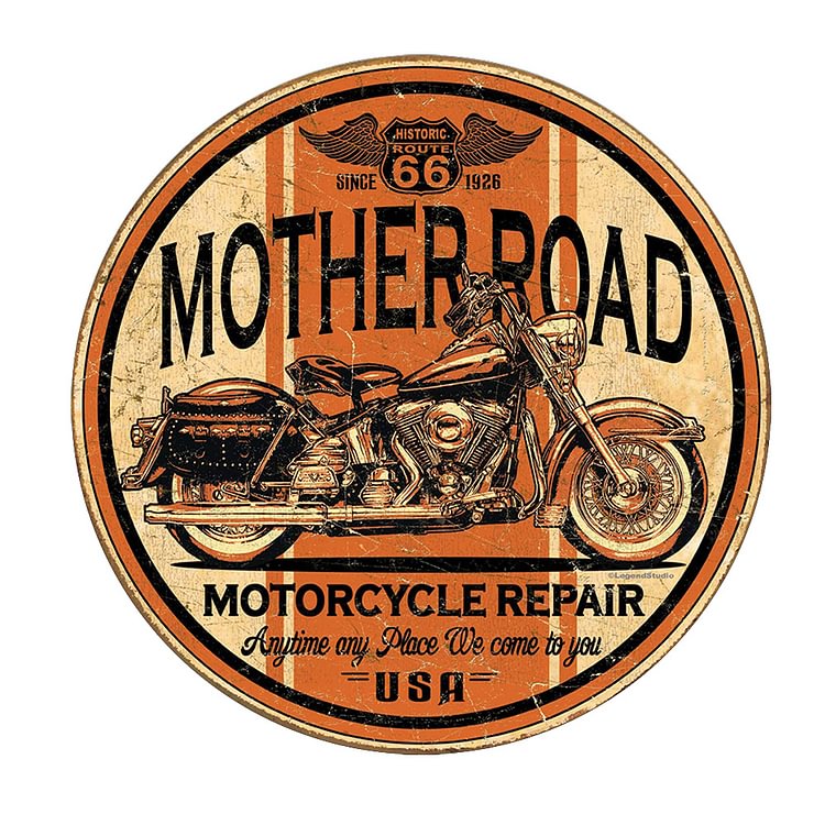 30*30cm - Car - Round Tin Signs/Wooden Signs