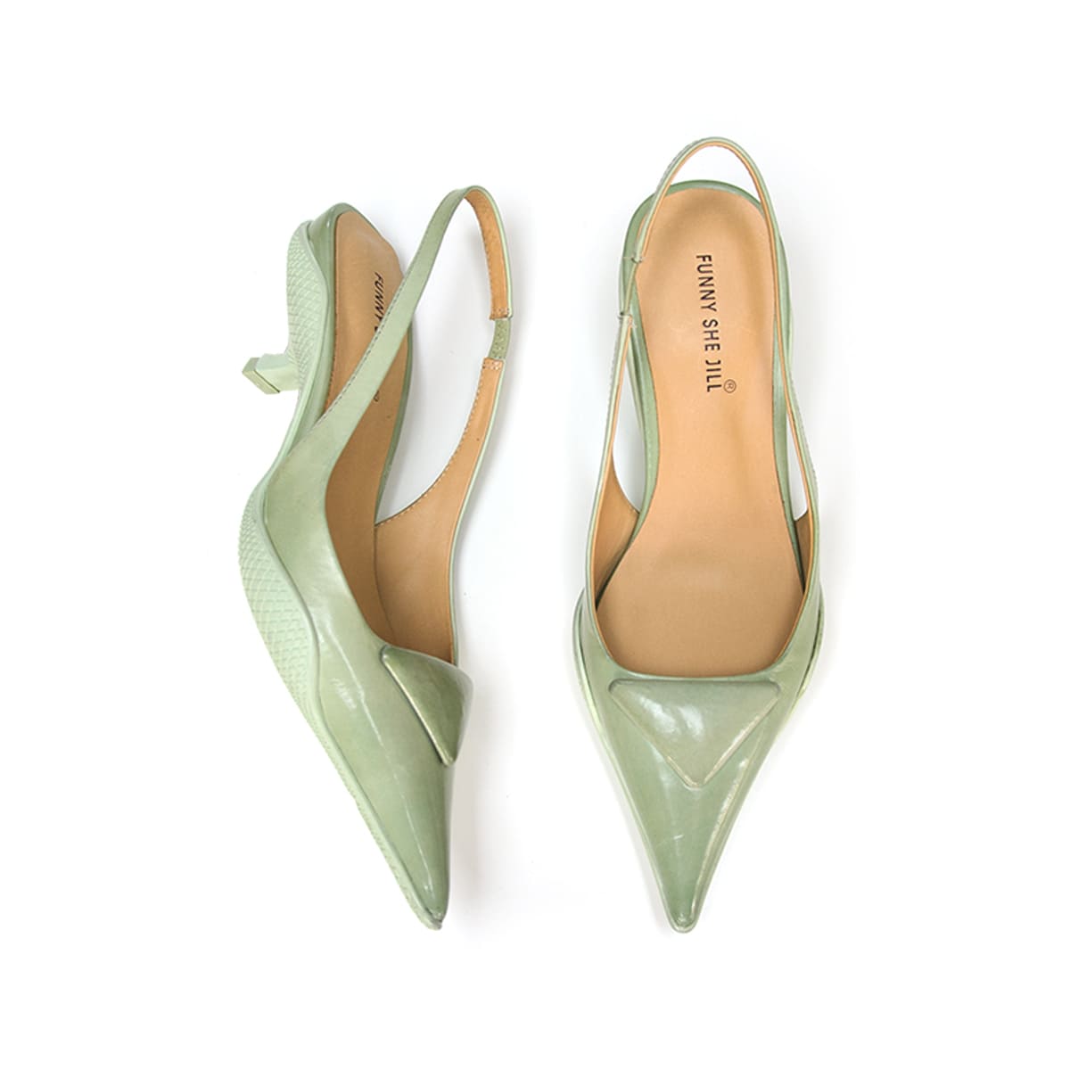 pointed toe slingback kitten heels