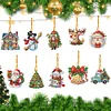 10Pcs Acrylic Christmas Diamond Painting Christmas Tree Pendant (Christmas)