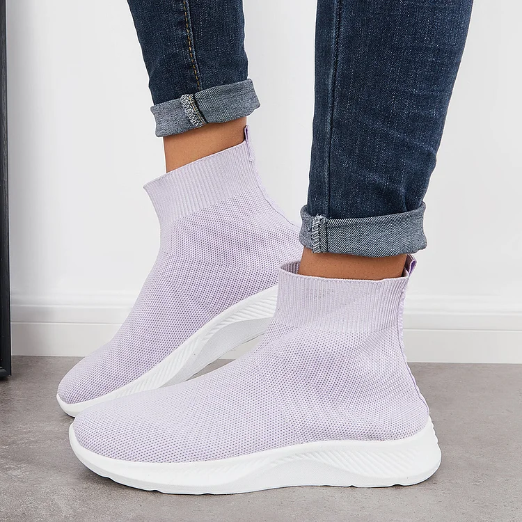 Mesh Knit High Top Sock Sneakers Lightweight Walking Shoes