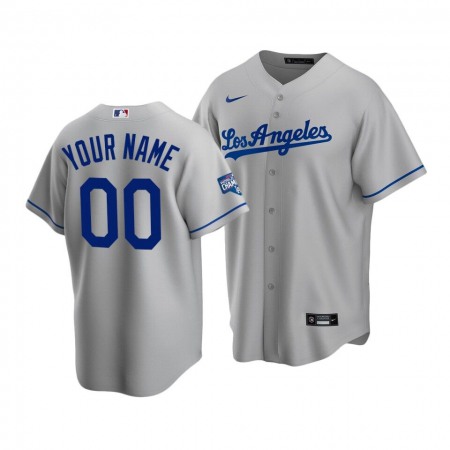Men's Los Angeles Dodgers ACTIVE PLAYER Custom Grey 2020 World Series Champions Home Patch Stitched Jersey PXCG