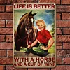 Girl And Horse - Vintage Metal Signs - 20*30cm/30*40cm - Western