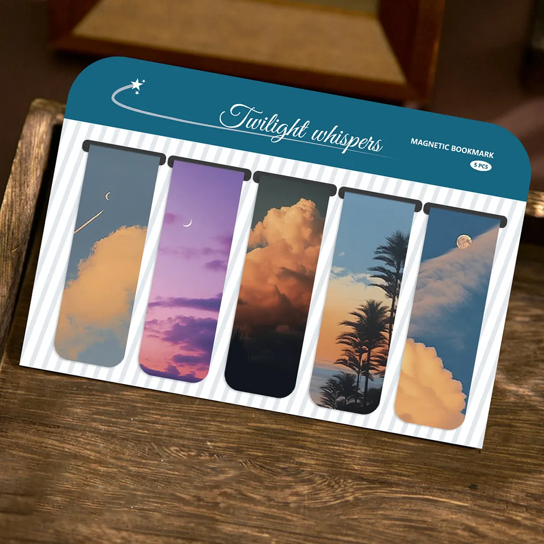 20Pcs Healing Natural Landscape Magnetic Bookmarks Lightweight Page Markers Waterproof Scratch-Resistant for Women Men Book Lovers Reading Office Supplies