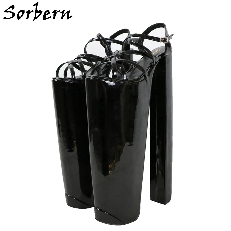 VCSHOES 40Cm Block High Heel Sandals Thick Platform Shoes Diy Cosplay Slingback Chunky Heeled Unisex Fetish Shoes Custom