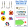 5Pcs Acrylic Double Sided Sunflower Full Drill Suncatcher Diamond Painting Kit