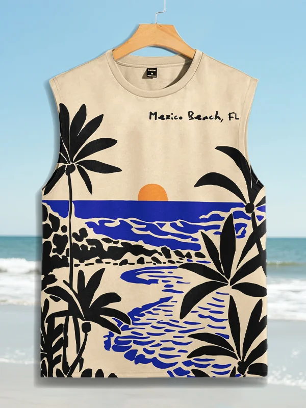 Men's Mexico Beach Printed Vacation Tank Top