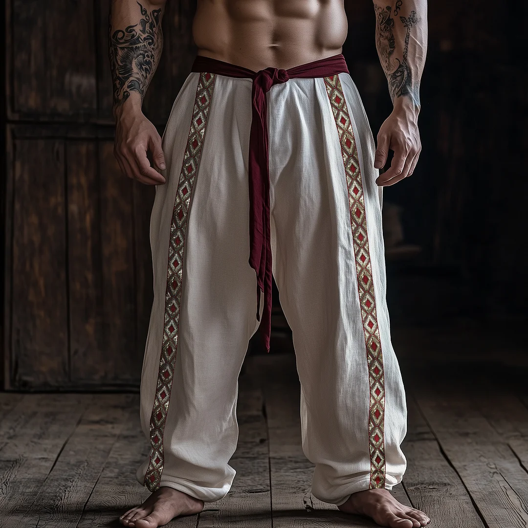 Men's Casual Cotton And Linen Wide-leg Pants-inspireuse